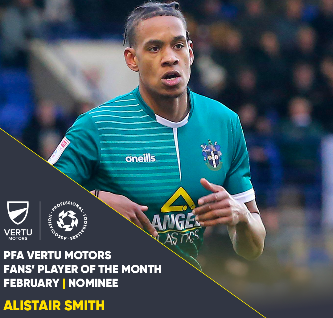 Ali Smith on PFA Vertu Motors Fans' Player of the Month shortlist